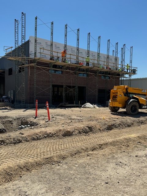 South Hangars West Side Brick Work Progressing