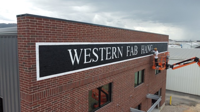 Hangar Signage Going Up